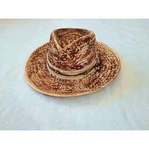 Ruediger Sun Hat 100% Straw Wide Brim Lightning Logo Size Medium Handcrafted